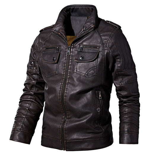 Chaqueta de Motociclista Casual de Invierno con Forro Polar para Hombre - Image 22
