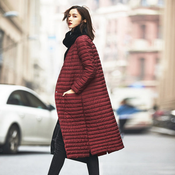 Chaqueta Acolchada de Plumón con Cierre Simple