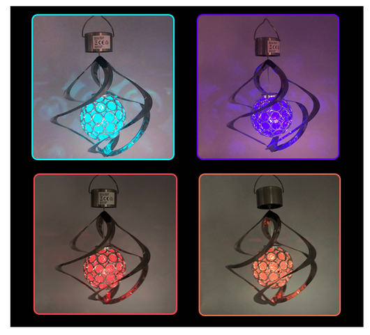 Lámpara Solar LED Giratoria con Campana de Viento - Decoración Exterior Inteligente - Image 11