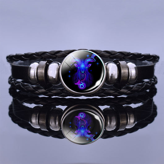 Pulsera de Pareja Constelaciones Luminosas - Cuero Negro - Image 23