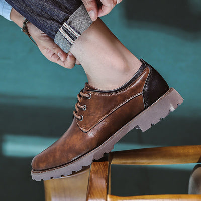 Zapatos Casuales de Cuero Estilo Británico Retro para Hombre - Image 3