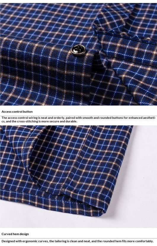 Camisa de Cuadros Suelta en Algodón para Hombre de Manga Larga - Image 21