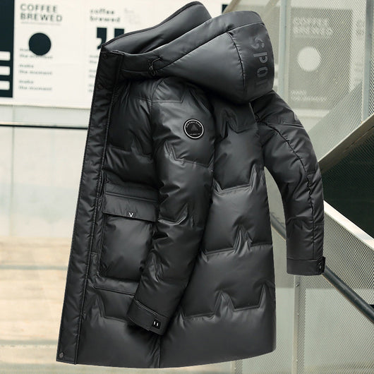 Chaqueta Acolchada con Capucha para Hombre - Abrigo Grueso Impermeable