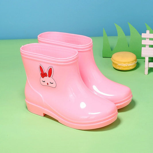 Botas de Lluvia Conejo Tubo Medio Niños Antideslizantes
