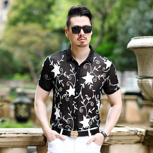Camisas Casuales Slim Fit para Hombre con Bordado Hueco - Sin Planchado - Image 11