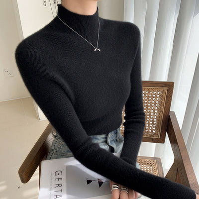 Polera Cuello Alto Cachemir Ajustada - Elegancia Minimalista para Otoño e Invierno - Image 12
