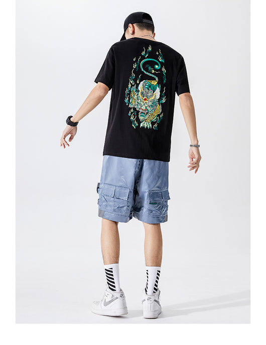 Camisa de Algodón Pixiu Bordada para Hombre - Estilo Industrial - Image 9