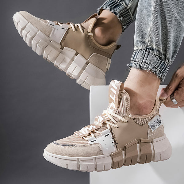 Tenis Casuales con Paneles de Cuero