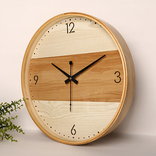 Reloj de Pared Minimalista en Madera Maciza