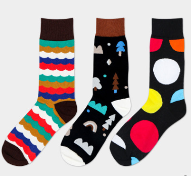 Calcetines Hombre Estilo Británico a Rayas Tubo Medio