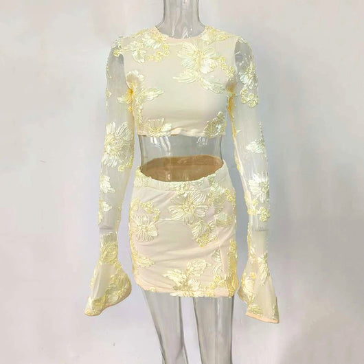 Conjunto Falda y Blusa Floreada Espalda Descubierta para Mujer - Image 6