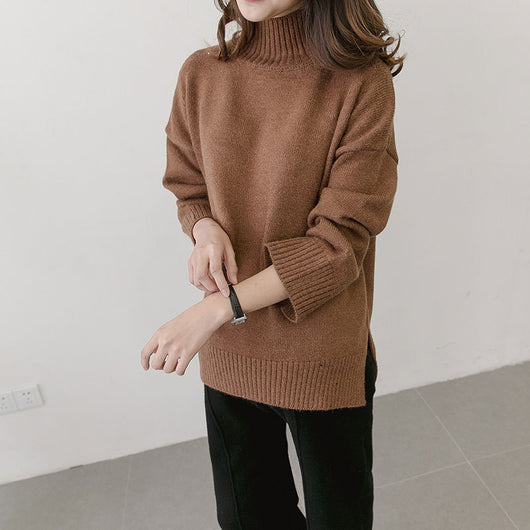 Suéter de Maternidad Coreano Cuello Alto Talla Amplia Invierno - Image 7