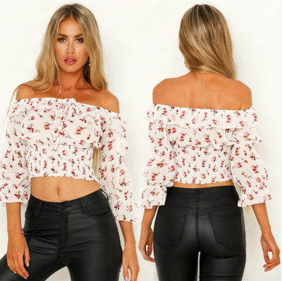 Blusa Tubo Plisada de Cuello Único con Estampado para Primavera y Verano - Image 4
