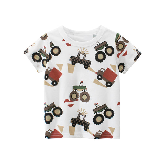 Camiseta Infantil Estampado de Autos