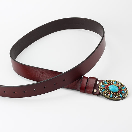Cinturón de Cuero para Mujer con Adornos de Cuentas Decorativas - Image 9