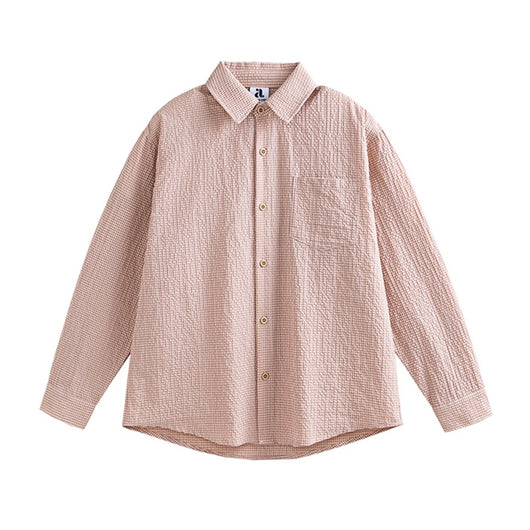 Camisa de Manga Larga Cuadros con Textura Burbuja para Hombre - Otoño - Image 14
