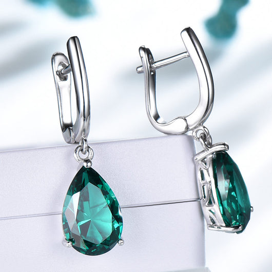 Aretes Esmeralda Verde Elegantes - Image 5