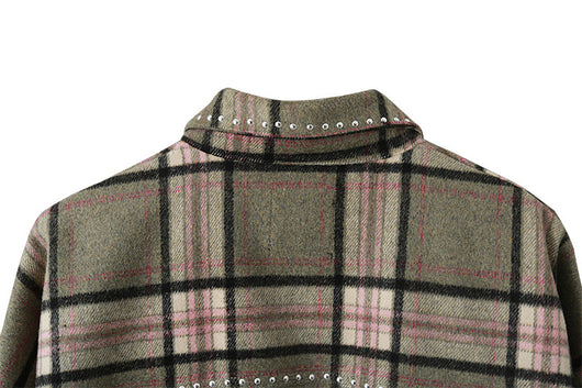 Chaqueta Camisa a Cuadros con Flecos - Image 5