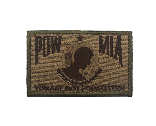 Parche Bordado Bandera POW MIA Negro y Blanco con Velcro - Image 3