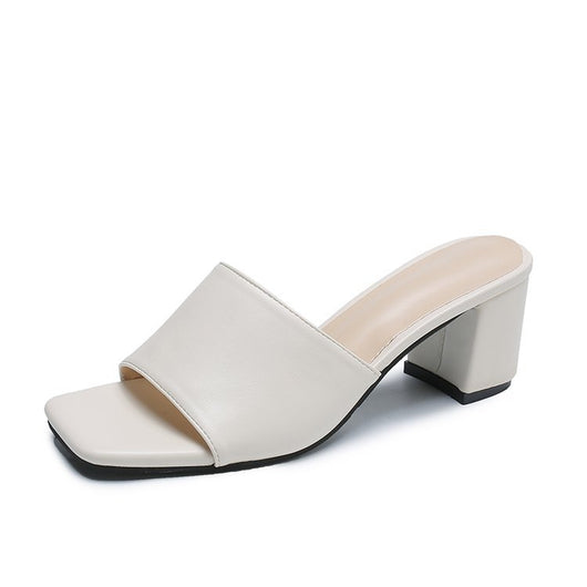 Sandalias y Pantuflas Talla Grande con Tacón Grueso y Punta Cuadrada - Image 10