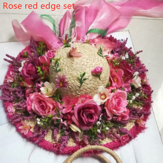 Sombrero de Paja Púrpura con Flor para Mujer - Estilo Raffia - Image 27
