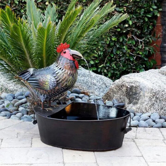 Fuente Decorativa de Jardín con Flujo de Agua - Artesanía en Resina y Hierro - Image 4