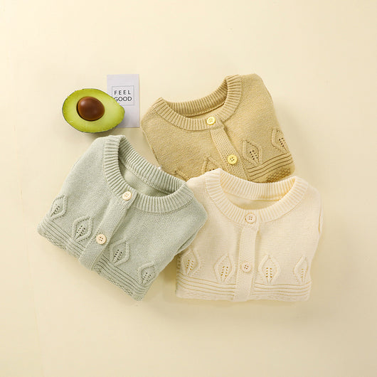 Conjunto Infantil de Cardigan y Pantalón de Punto Liso - Image 2