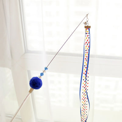 Caña de Juego Interactiva con Cintas Ondulantes y Lunares para Gatos - Image 6