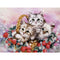 Canasta Decorativa Gato con Diamantes y Punto de Cruz Brillante
