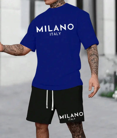 Traje Clásico de Cuello Redondo y Manga Corta Estilo Europeo - Image 4