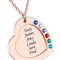 Colar de coração com letras personalizadas vazado em aço titânio dourado rosé