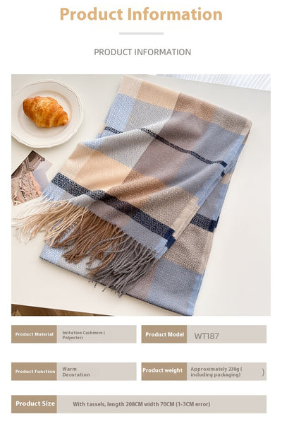 Bufanda Unisex Otoño Invierno con Borlas - Versátil para Cualquier Estilo - Image 24