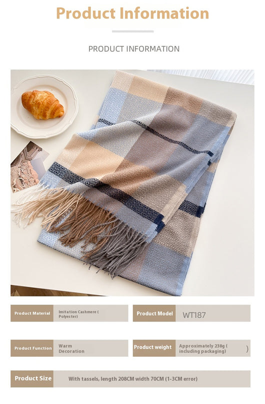 Bufanda Unisex Otoño Invierno con Borlas - Versátil para Cualquier Estilo - Image 24