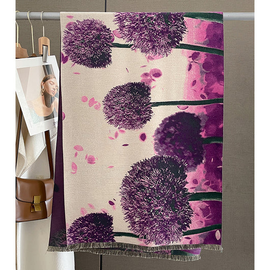 Bufanda de Cachemira Artificial Estampada para Mujer - Chal Grueso a Prueba de Viento - Image 12