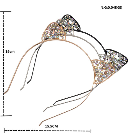 Diadema Orejas de Conejo con Detalles de Estrás en Aleación - Image 11