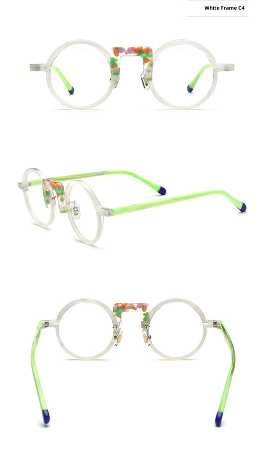 Gafas Redondas Unisex con Marco Mixto Multicolor - Image 15