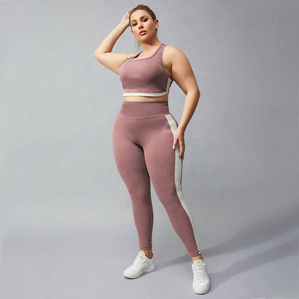 Pantalones Deportivos Yoga Racerback Nude con Contraste para Mujer