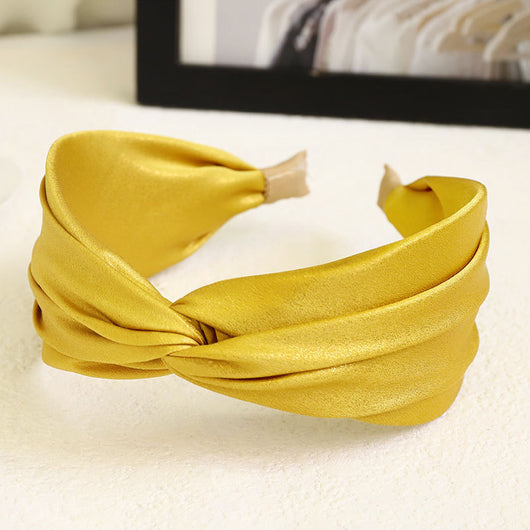 Diadema de Seda con Nudo Cruzado Brillante - Image 11