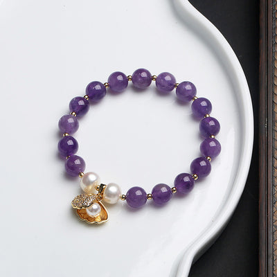 Pulsera de Cristal Amatista y Cuarzo Rosa - Corazón del Océano para Mujeres - Image 11