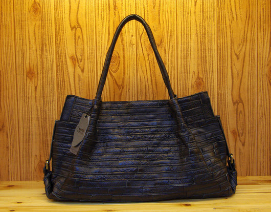 Bolso de Hombro con Costuras a Rayas