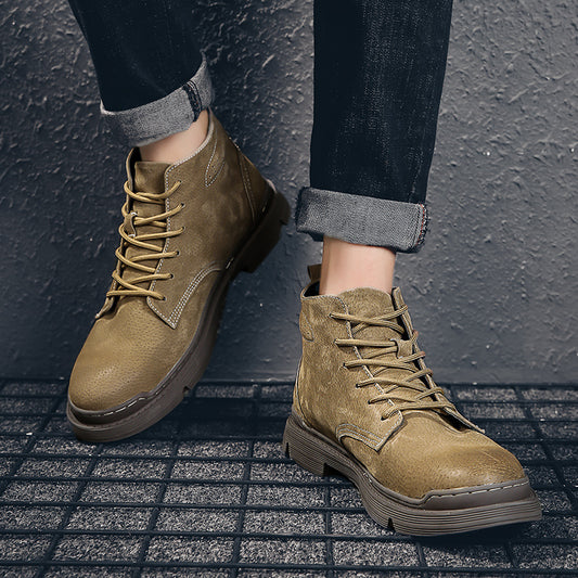 Botas Martín de Cuero con Forro Cálido - Estilo Retro Versátil para Hombre - Image 2