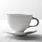 Taza de Café Cappuccino Blanca Minimalista con Diseño Floral