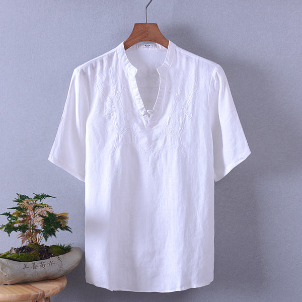 Camisa de Lino Bordada