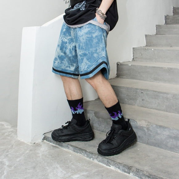 Shorts de Mezclilla Desteñida para Hombre