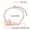 Colar personalizado, anel, brincos, pulseira de corrente dourada rose