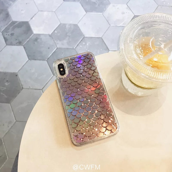 Funda para iPhone Xs Max Estilo Coreano con Escala Láser Multicolor