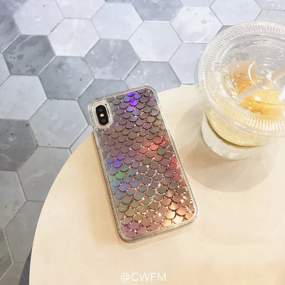 Funda para iPhone Xs Max Estilo Coreano con Escala Láser Multicolor