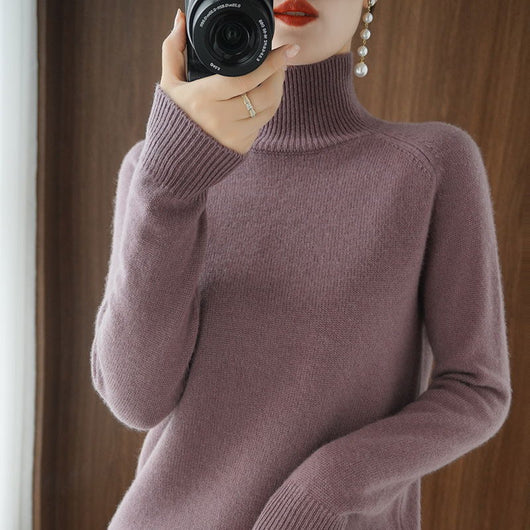 Suéter Cuello Alto Mujer - Pullover Liso y Versátil - Image 9