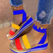 Sandalias Colorblock para Mujer con Elásticos de Cáñamo