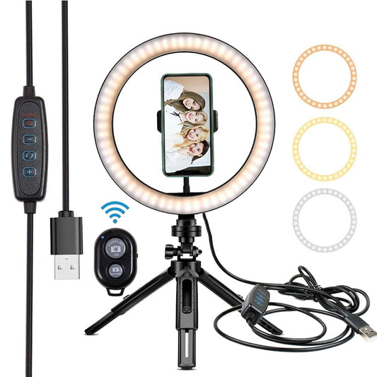 Aro de Luz LED Profesional para Videollamadas y Streaming